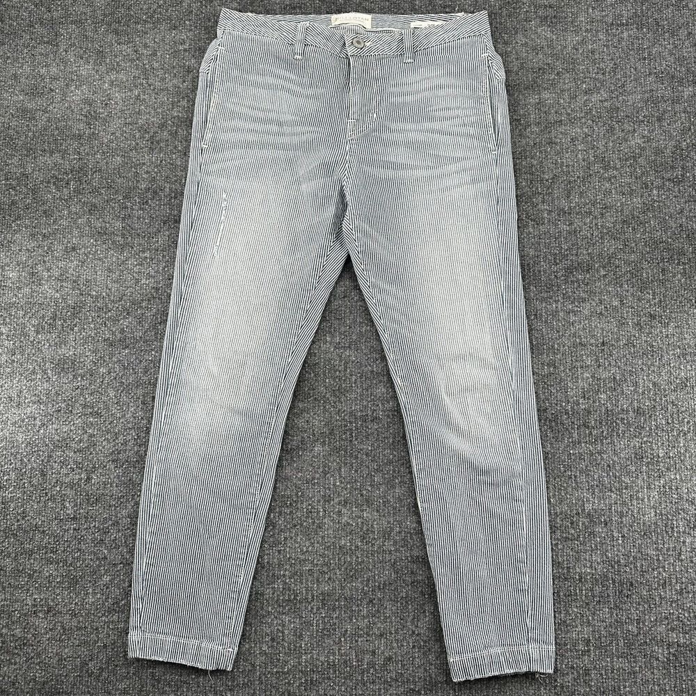 Nili Lotan‎ Pants Womens 25 Tel Aviv Slight Drop Slim Leg Blue White Striped